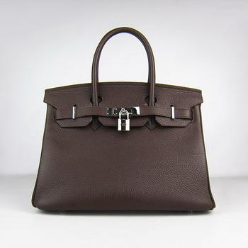 HBK30DCS010 Birkin 30CM caffﾨﾨ scuro (argento)